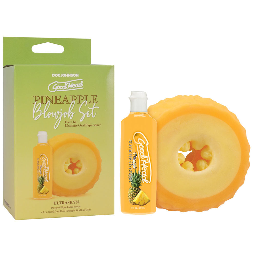 GoodHead Pineapple Blowjob Set - Pineapple Stroker with Pineapple Flavoured Lubricant 30 ml Bottle - Hush Store Sydney 