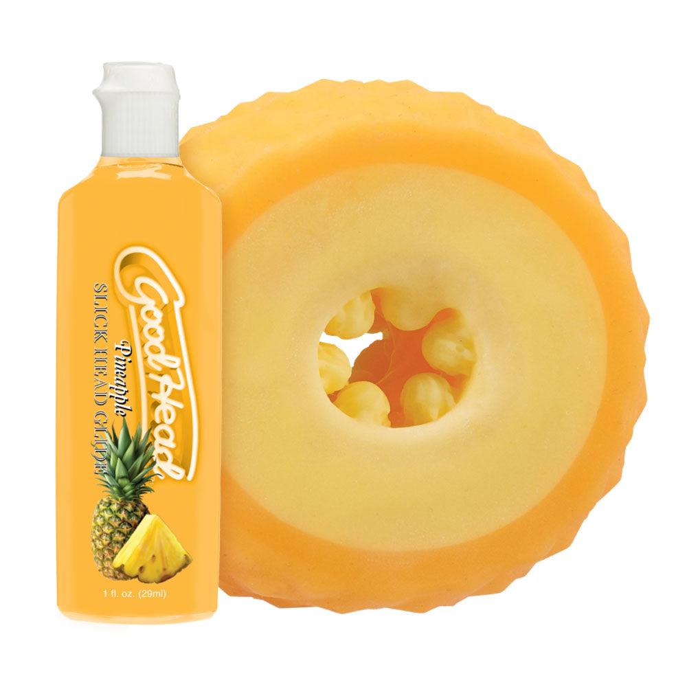 GoodHead Pineapple Blowjob Set - Pineapple Stroker with Pineapple Flavoured Lubricant 30 ml Bottle - Hush Store Sydney 