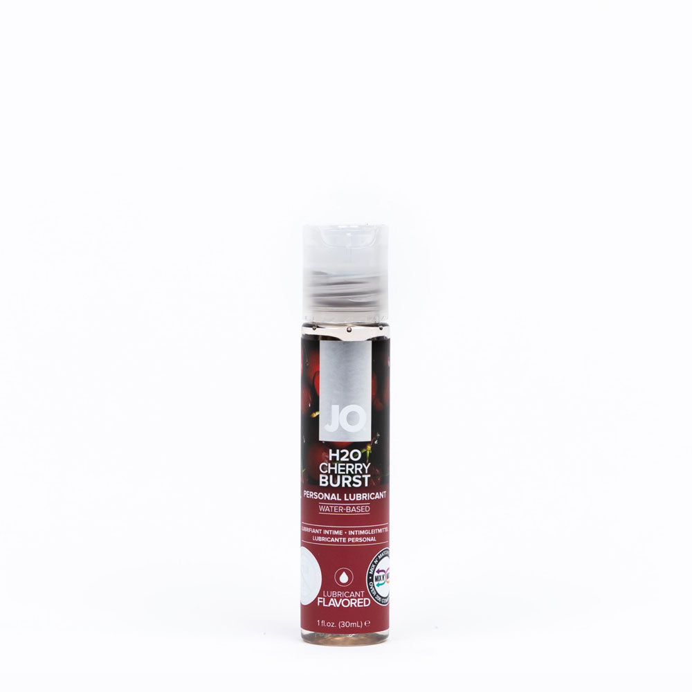 JO H2O Cherry Burst Lube - 30 mL - Cherry Flavoured Water Based Lubricant - 30 ml Bottle - Hush Store Sydney 