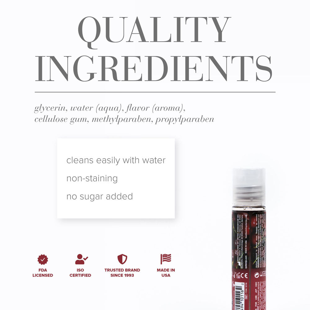 JO H2O Cherry Burst Lube - 30 mL - Cherry Flavoured Water Based Lubricant - 30 ml Bottle - Hush Store Sydney 