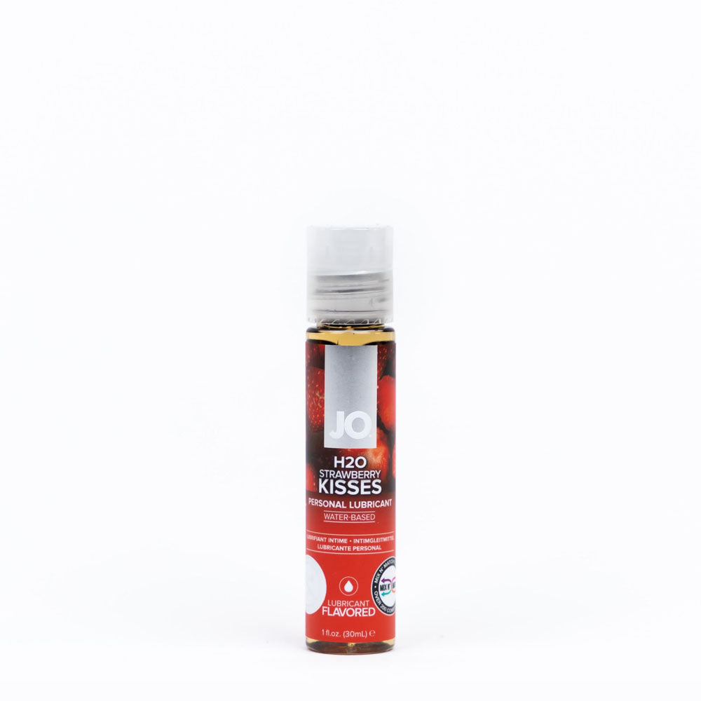 JO H2O Strawberry Kisses Lube - 30 mL - Strawberry Flavoured Water Based Lubricant - 30 ml Bottle - Hush Store Sydney 