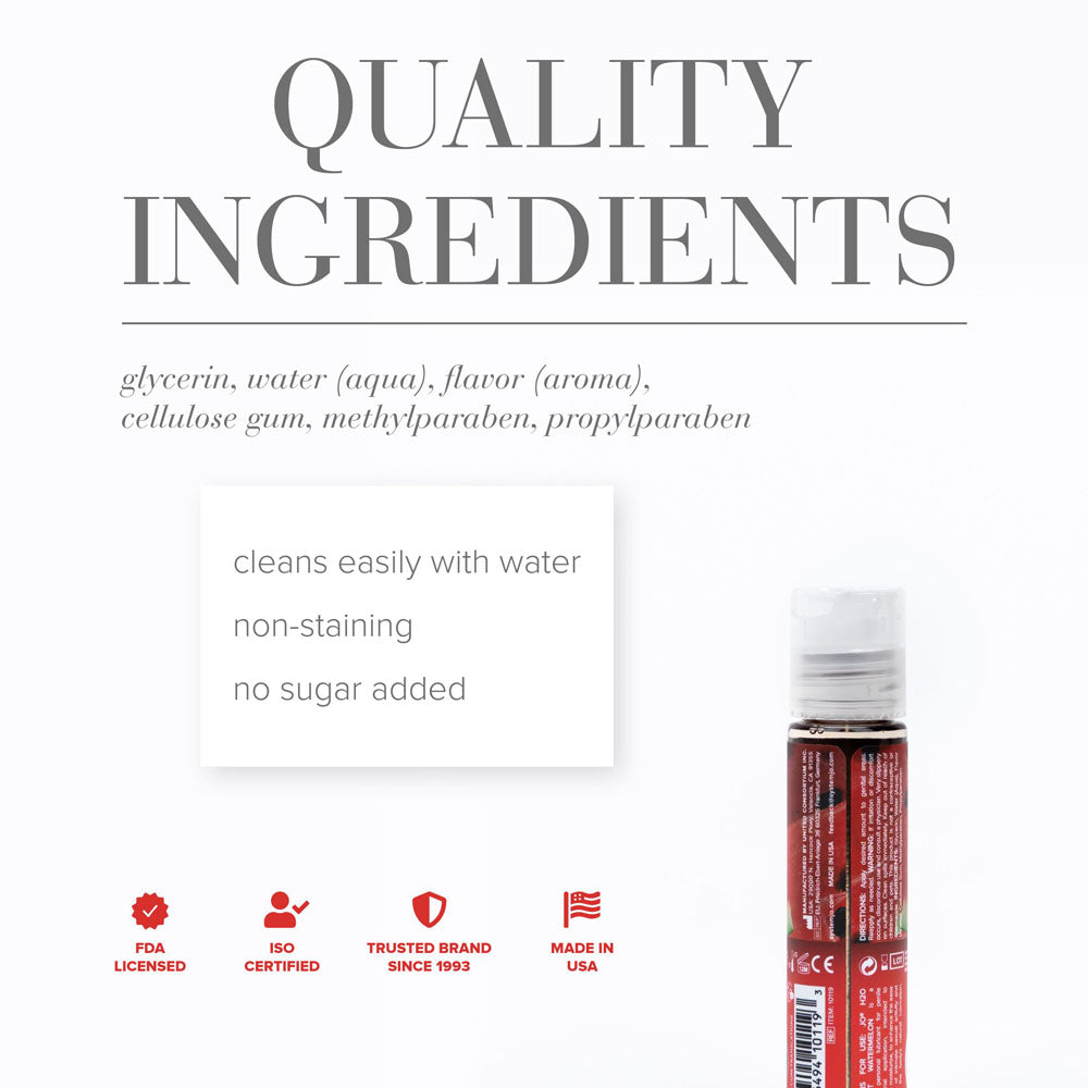 JO H2O Succulent Watermelon Lube - 30 mL - Watermelon Flavoured Water Based Lubricant - 30 ml Bottle - Hush Store Sydney 