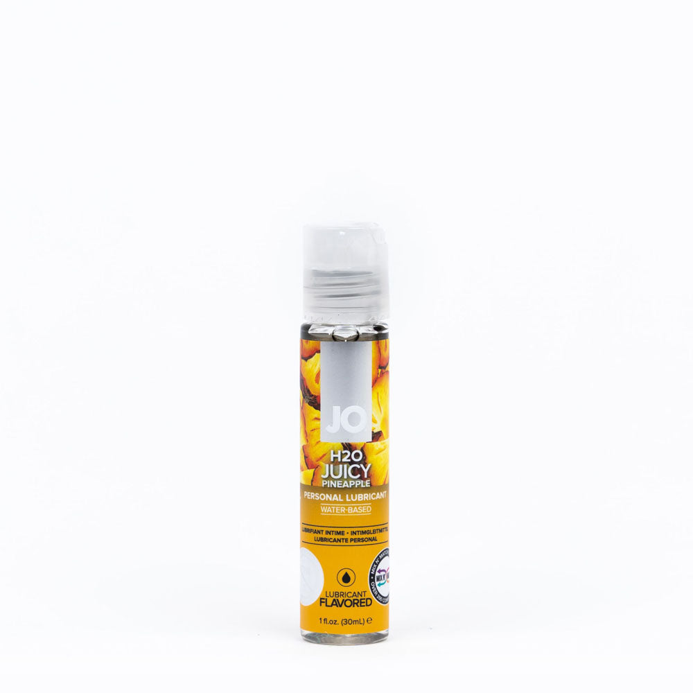 JO H2O Juicy Pineapple Lube - 30 mL - Pineapple Flavoured Water Based Lubricant - 30 ml Bottle - Hush Store Sydney 