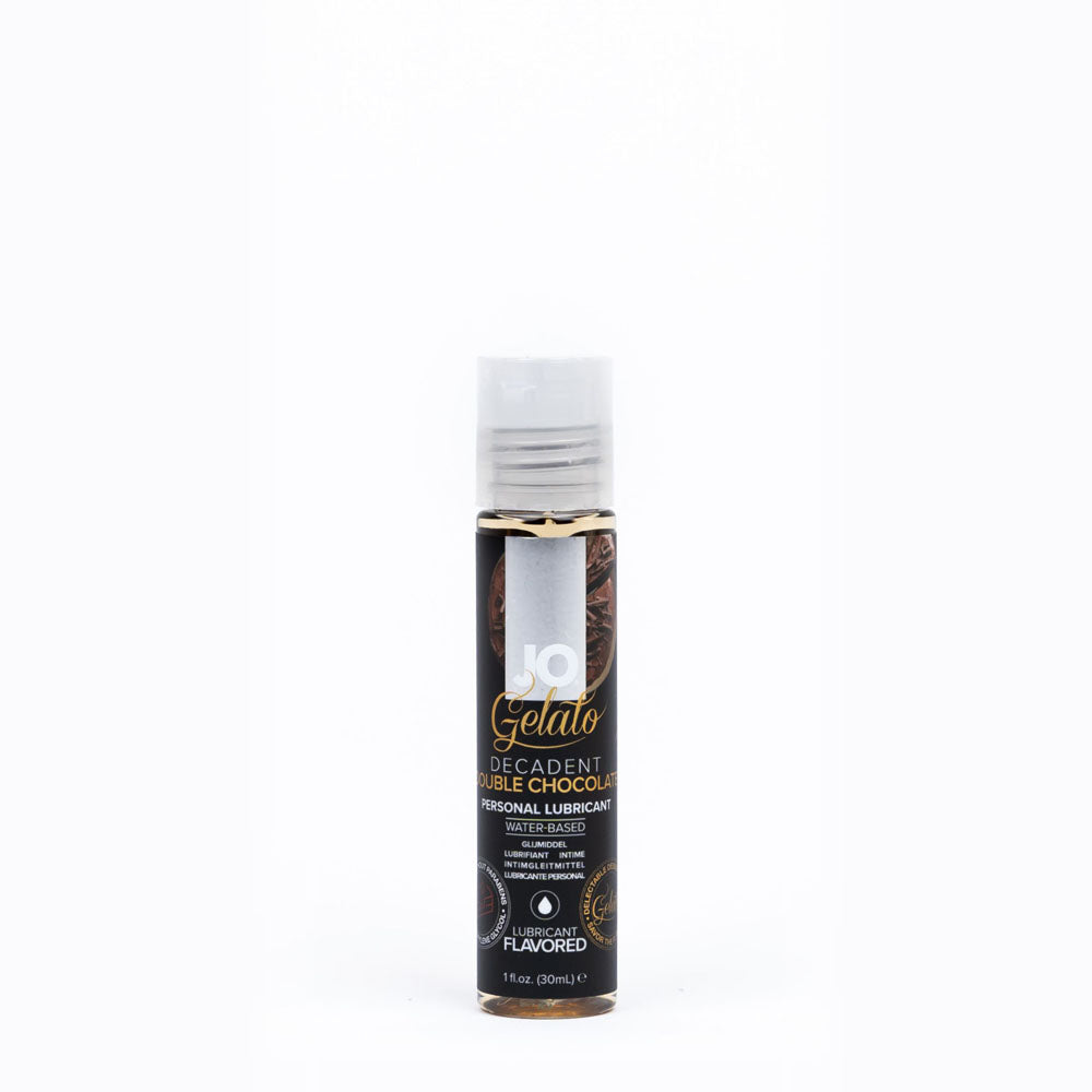 JO Gelato Decadent Double Chocolate Lubricant - 30 mL - Chocolate Flavoured Water Based Lubricant - 30 ml Bottle - Hush Store Sydney 