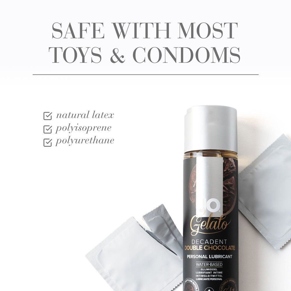 JO Gelato Decadent Double Chocolate Lubricant - 30 mL - Chocolate Flavoured Water Based Lubricant - 30 ml Bottle - Hush Store Sydney 
