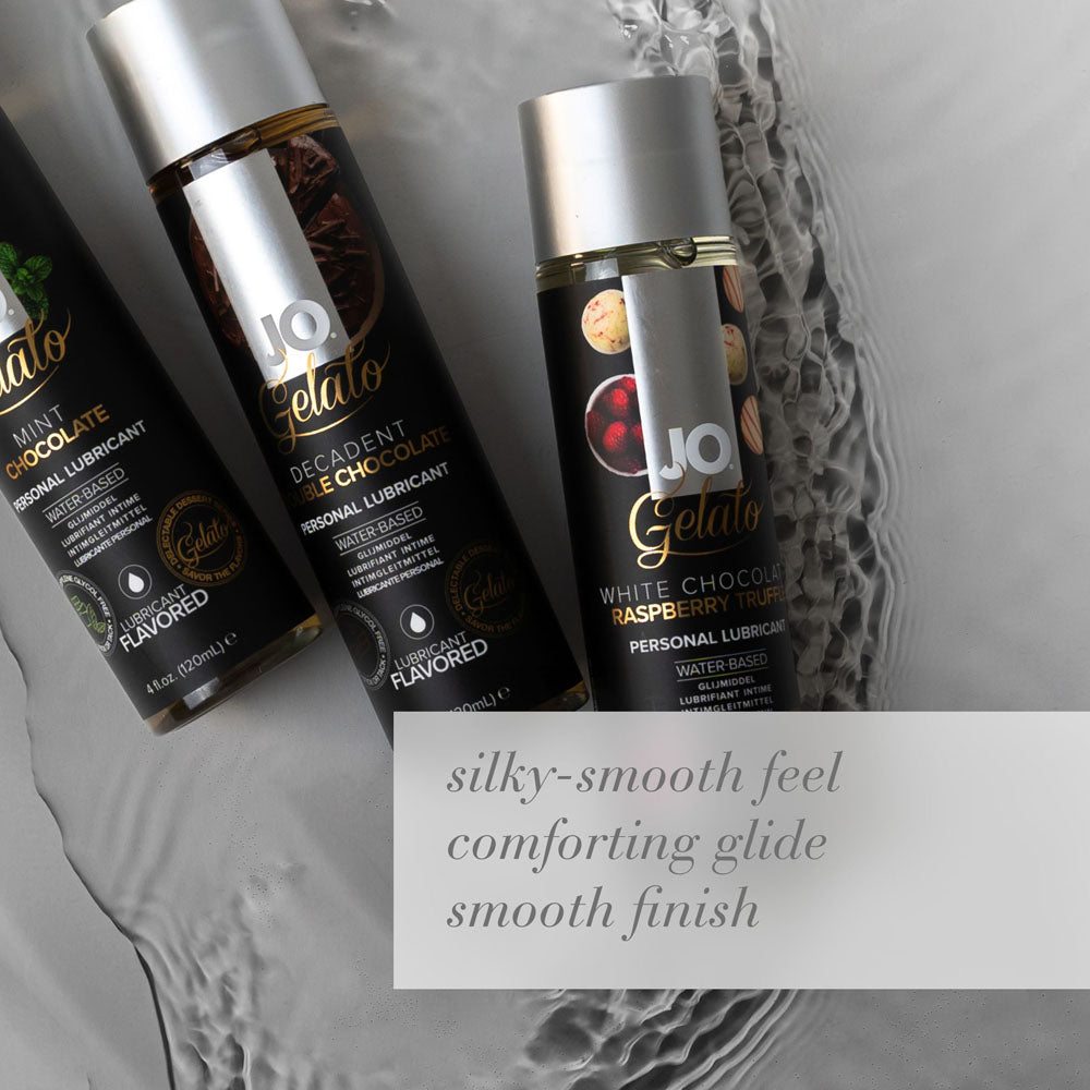 JO Gelato White Chocolate Raspberry Lube - 30 mL - White Chocolate Raspberry Flavoured Water Based Lubricant - 30 ml Bottle - Hush Store Sydney 