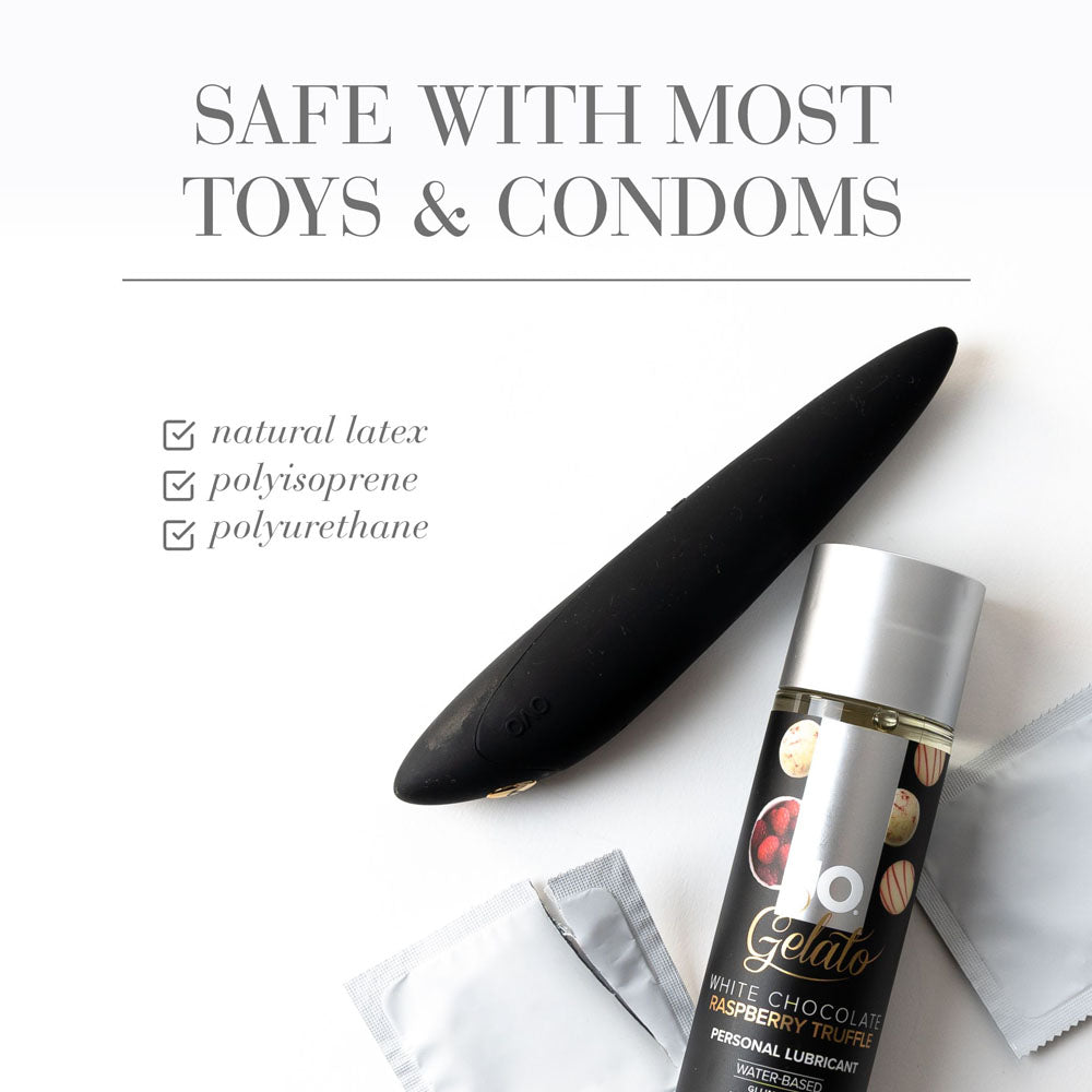 JO Gelato White Chocolate Raspberry Lube - 30 mL - White Chocolate Raspberry Flavoured Water Based Lubricant - 30 ml Bottle - Hush Store Sydney 