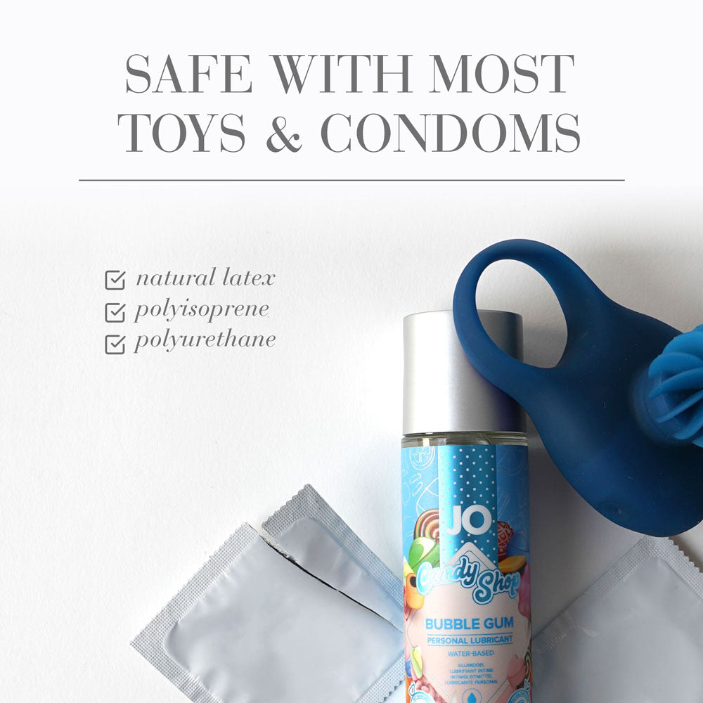 JO Candy Shop Bubblegum Lube - 60 mL - Bubblegum Flavoured Water Based Lubricant - 60 ml Bottle - Hush Store Sydney 