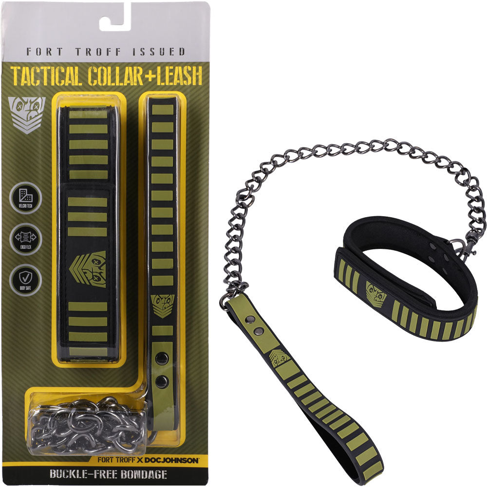 Fort Troff - Tactical Collar & Leash - Black/Green Restraint - Hush Store Sydney 