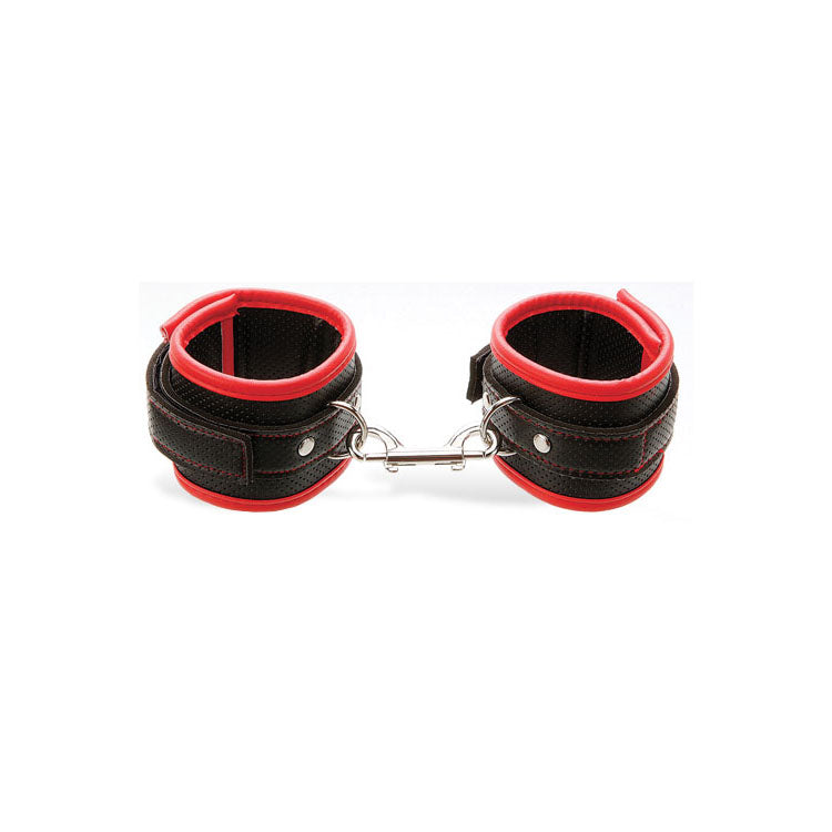 Adam & Eve SCARLET COUTURE BONDAGE CUFFS - Black/Red Restraints