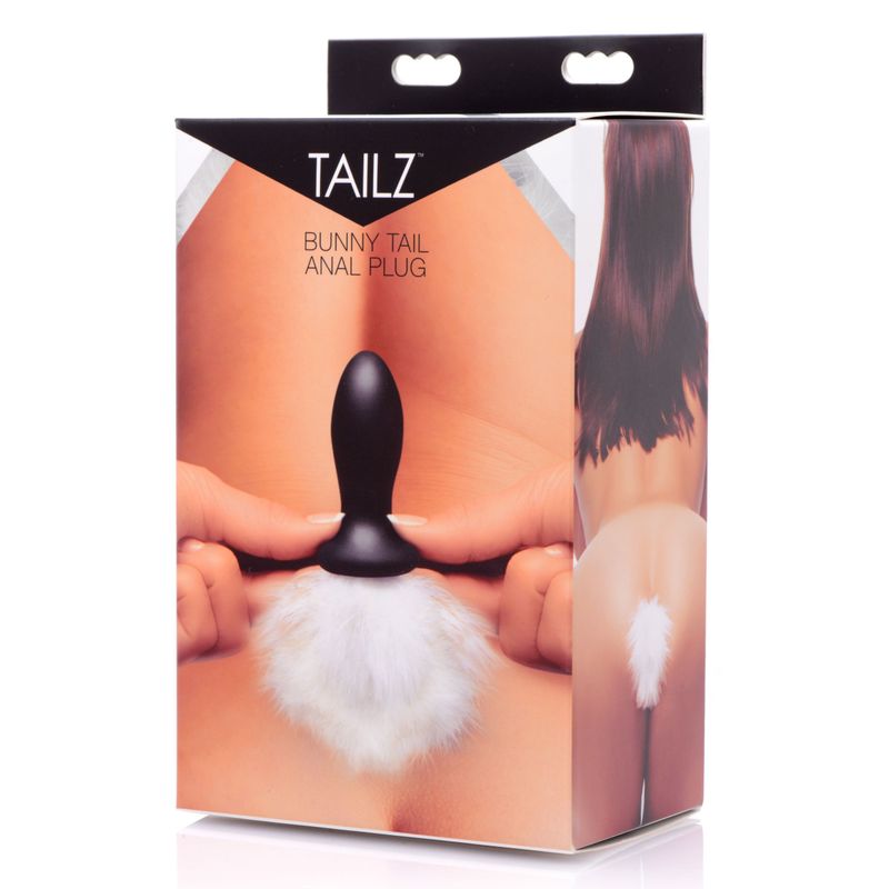 White Bunny Tail Anal Plug