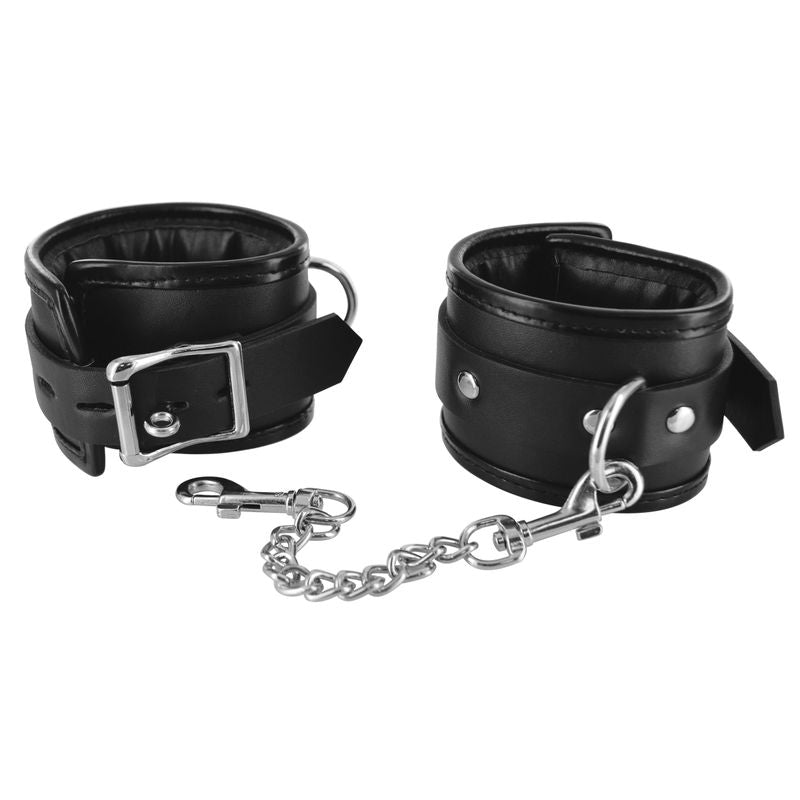Locking Padded Wrist Cuffs with Chain - Hush Store Sydney 