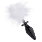 White Fluffer Bunny Tail Glass Anal Plug