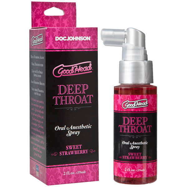GoodHead Deep Throat Spray - Sweet Strawberry Flavoured Deep Throat Spray - 59 ml Bottle - Hush Store Sydney 