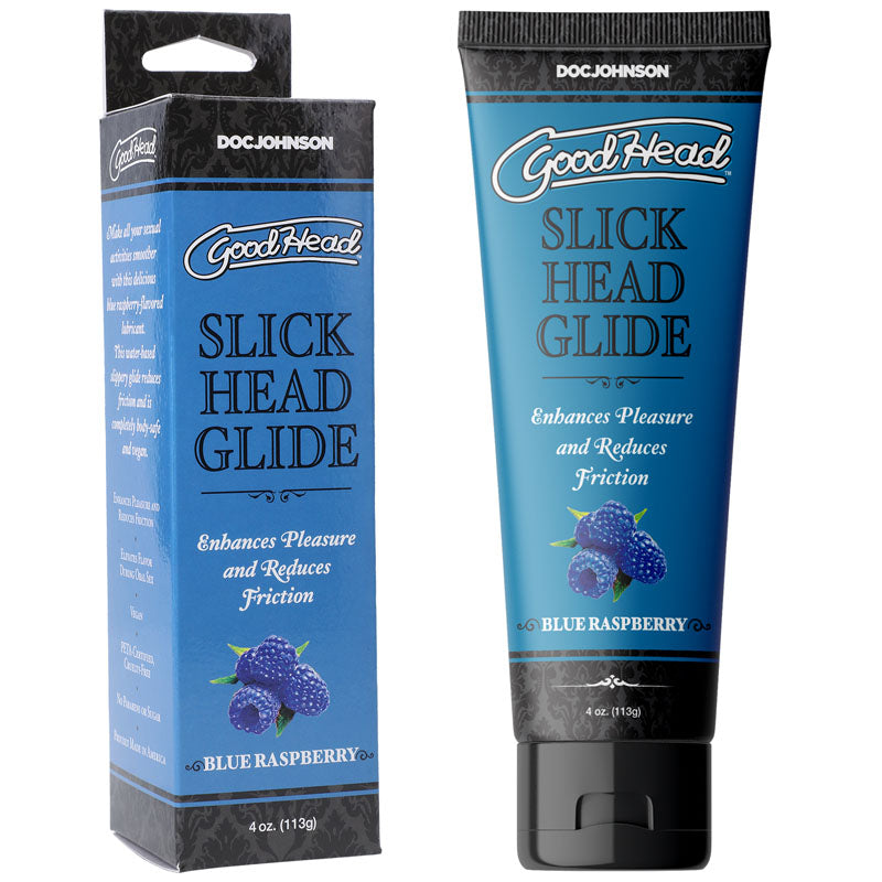 GoodHead Slick Head Glide - Blue Raspberry - Blue Raspberry Flavoured Lubricant - 120 ml Tube - Hush Store Sydney 