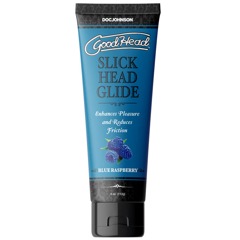 GoodHead Slick Head Glide - Blue Raspberry - Blue Raspberry Flavoured Lubricant - 120 ml Tube - Hush Store Sydney 