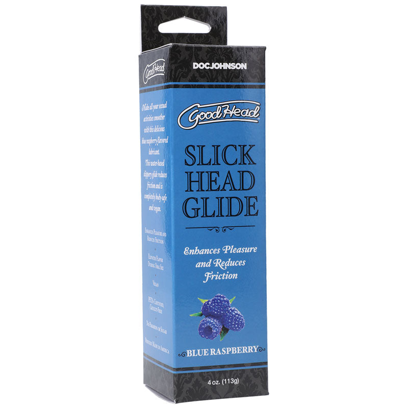 GoodHead Slick Head Glide - Blue Raspberry - Blue Raspberry Flavoured Lubricant - 120 ml Tube - Hush Store Sydney 