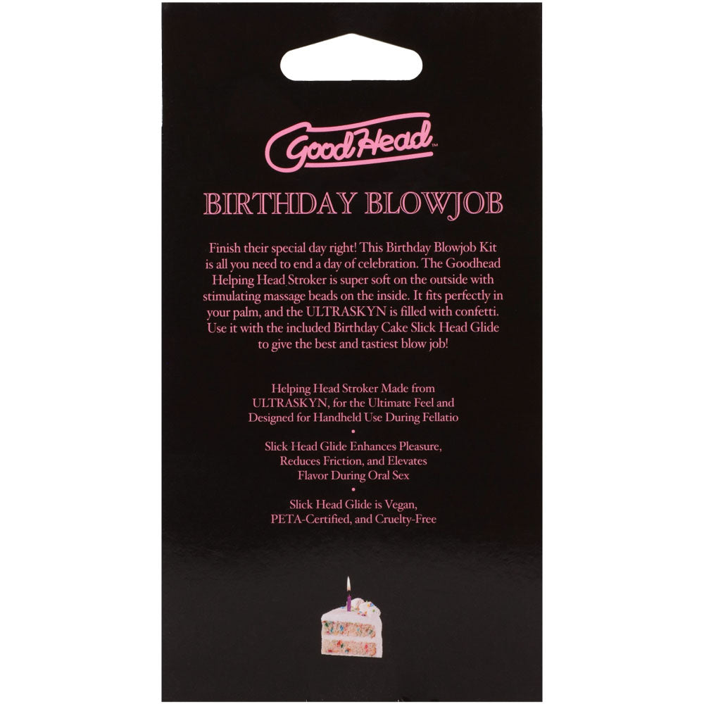 GoodHead Birthday Blowjob Kit - Birthday Cake GoodHead Glide with Helping Head Stroker