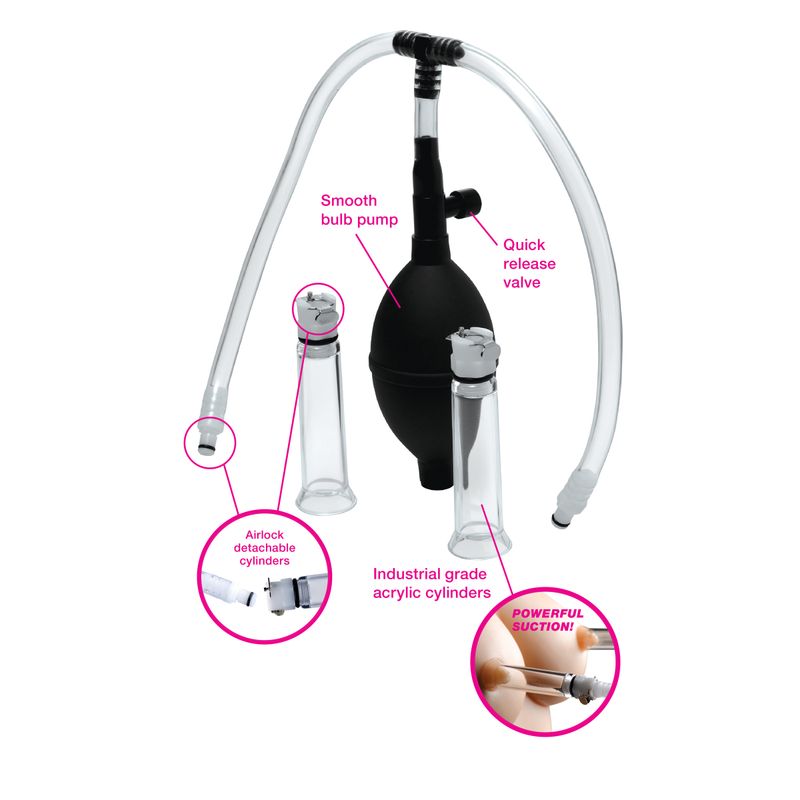 Nipple Pumping System with Dual Cylinders - Hush Store Sydney 