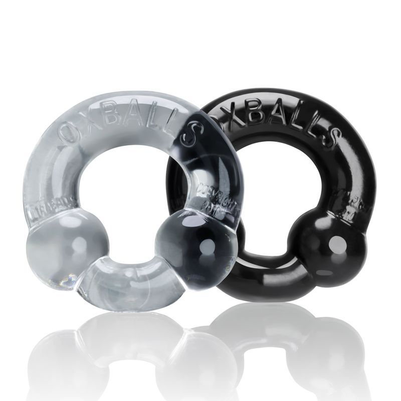 Ultraballs 2 Pk Cockring Black And Clear - Hush Store Sydney 