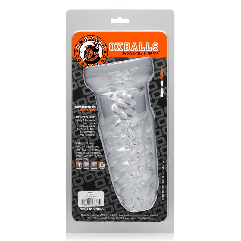 ScrewD Super Squish Corkscrew Jackoff Toy Clear - Hush Store Sydney 