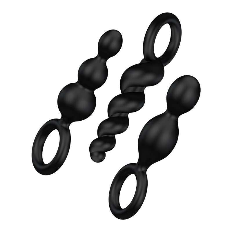 Satisfyer Plugs Booty Call 3 Pc Black - Hush Store Sydney