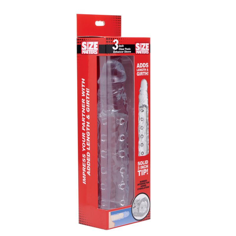 3in Clear Penis Enhancer Sleeve - Hush Store Sydney