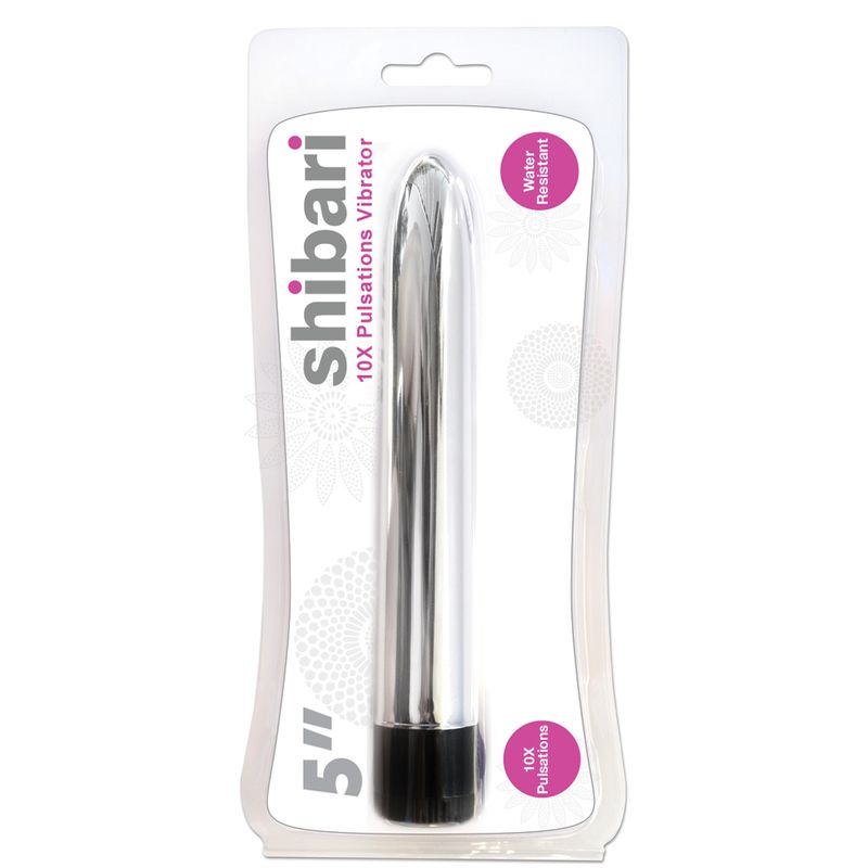 Shibari 10X Pulsations Vibrator 5in Silver