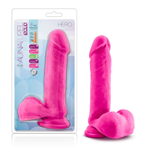 Au Naturel Bold Hero 8in Dildo Pink - Hush Store Sydney 