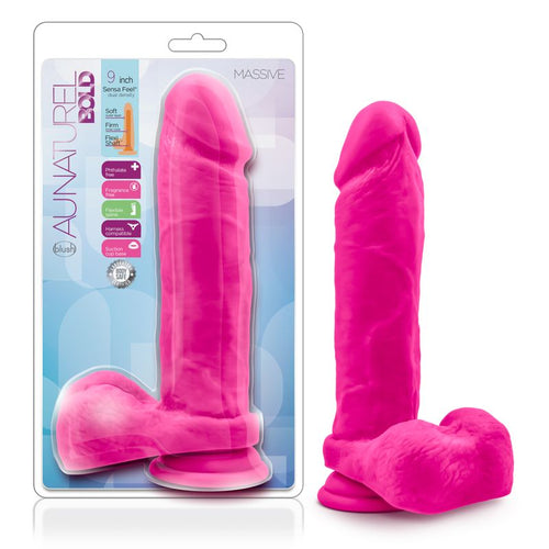Au Naturel Bold Massive 9in Dildo Pink - Hush Store Sydney 