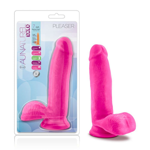 Au Naturel Bold Pleaser 7in Dildo Pink - Hush Store Sydney 