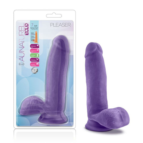 Au Naturel Bold Pleaser 7in Dildo Purple - Hush Store Sydney 