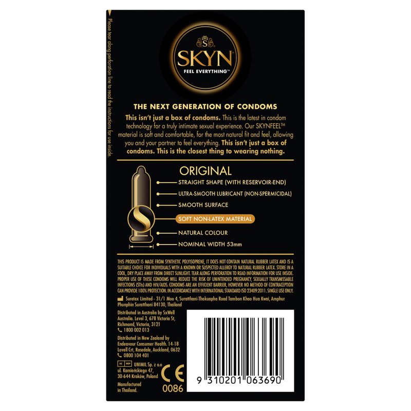 SKYN Original Condoms 10 Pc - Hush Store Sydney 