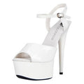 White Platform Sandal w Quick Release Strap 6in Heel - Hush Store Sydney 