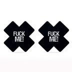 FUCK ME Cross Pattern Nipple Pasties Twin Pk