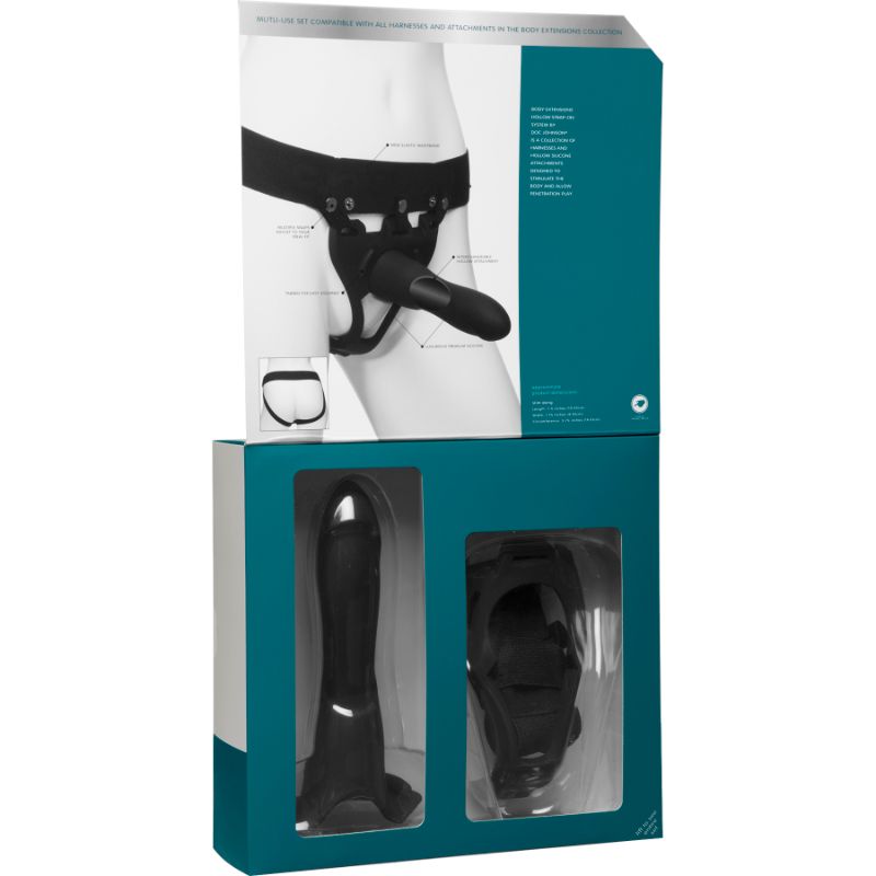 Be Strong 7.5in Slim Dong 2 Pc Hollow Silicone Strap-On Set - Hush Store Sydney 