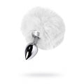 Silver Metal Anal Plug Small w White Tail - Hush Store Sydney 