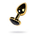 Gold Metal Anal Plug w Tourmaline Heart Crystal Small - Hush Store Sydney 