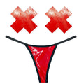 Vixen Red Wet Vinyl Pastie and G-String Set - Hush Store Sydney 