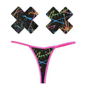 Graffiti Neon G-String and X Pastie Set - Hush Store Sydney 