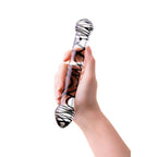 Sexus Glass Dildo Duo Black Swirl 20.5cm - Hush Store Sydney 