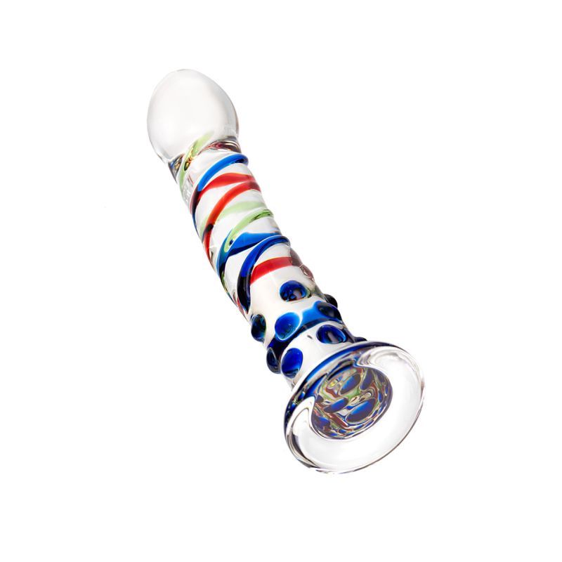 Sexus Glass Dildo Blue Tip 18cm - Hush Store Sydney 