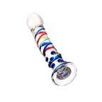 Sexus Glass Dildo Blue Tip 18cm - Hush Store Sydney 