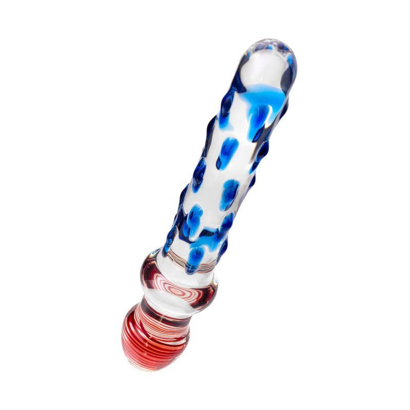 Sexus Glass Dildo Blue/Red 20 cm - Hush Store Sydney 