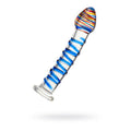 Sexus Glass Dildo Blue Swirls 18cm - Hush Store Sydney 