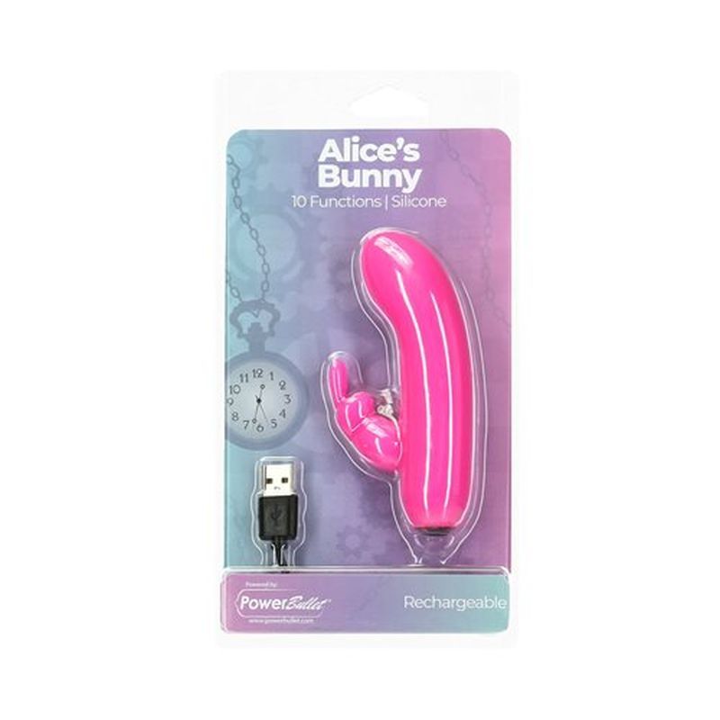 Alices Bunny Rechargeable Bullet w Rabbit Sleeve Pink - Hush Store Sydney 