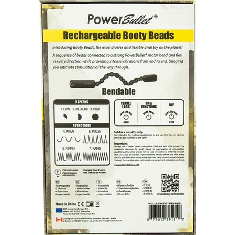 Rechargeable Booty Beads Black - Hush Store Sydney 