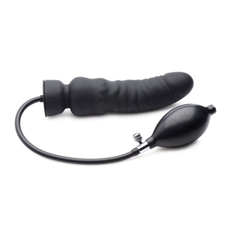 Dick Spand Inflatable Silicone Dildo Black - Hush Store Sydney 