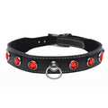 Bling Vixen Leather Choker w Red Rhinestones - Hush Store Sydney 