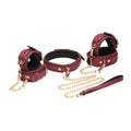 6 Pc Velvet Bondage Set Burgundy - Hush Store Sydney 